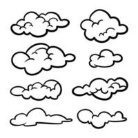 tekening reeks van wolken, vector illustratie.