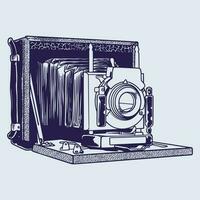 wijnoogst camera - antiek film camera in retro stijl vector