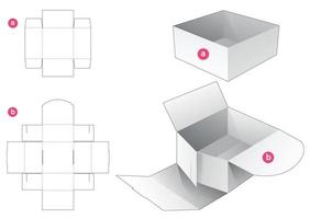 kartonnen kom en ingepakt omslag gestanst sjabloon vector