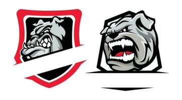 bulldog logo ontwerp voor esport team. bulldog logo insigne embleem. vector