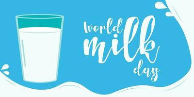 wereld melk dag. horizontaal blauw achtergrond ontwerp. vector