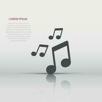 vector muziek- icoon in vlak stijl. geluid Notitie teken illustratie pictogram. melodie muziek- bedrijf concept.
