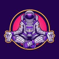 astronaut kom tot rust meditatie t-shirt illustratie ontwerp vector