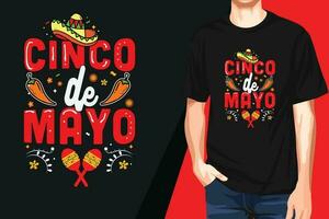 cinco de mayo t overhemd ontwerp, of Mexicaans feestelijk t overhemd ontwerp vector