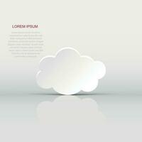 wolk lucht vector icoon. wolken met schaduw vlak vector illustratie. tekenfilm bubbel bedrijf concept pictogram.