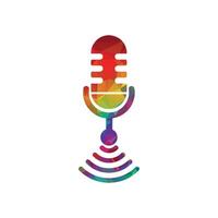 Wifi podcast microfoon icoon vector ontwerp.