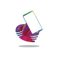 slim telefoon logo ontwerp. mobiel vector illustratie met hart .