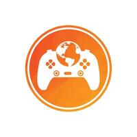 spel wereldbol logo icoon ontwerp. online gamer wereld logo. binnen cirkel vorm vector illustratie .