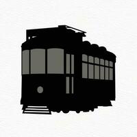 silhouet van een kabel tram van porto Portugal vector