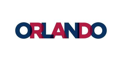 orlando, Florida, Verenigde Staten van Amerika typografie leuze ontwerp. Amerika logo met grafisch stad belettering voor afdrukken en web. vector