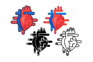 menselijk gezond hart slagaders schepen vector