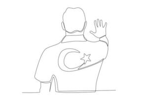 een Mens vervelend een 15 temmuz symbool vector