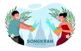 songkran festival viering ontwerp vector