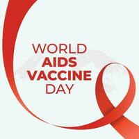 wereld AIDS vaccin dag ontwerp sjabloon voor viering. wereld AIDS vaccin dag vector illustratie met lint en wereldbol. rood lint vector. vlak lint vector. AIDS dag ontwerp.