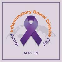 wereld ibd dag ontwerp sjabloon voor viering. wereld opruiend darm ziekte dag ontwerp sjabloon. paars lint vector. lint illustratie. wereld ibd dag. vector