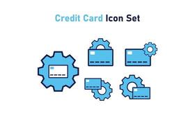 pictogrammenset met creditcard-symbool. concept van financiële aanpassing. vectorillustratie, vector pictogram concept.