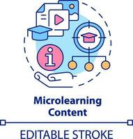 microleren inhoud concept icoon. micro aan het leren bestanddeel abstract idee dun lijn illustratie. elearning sessies. geïsoleerd schets tekening. bewerkbare beroerte vector