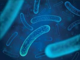 micro bacterie en therapeutisch bacterie organismen. microscopisch salmonella, lactobacillus of acidophilus organisme vector achtergrond