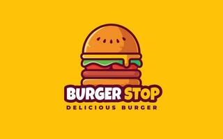 modern hamburger hou op tekenfilm logo vector icoon in vlak schets stijl