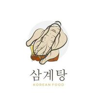 samgyetang ginseng kip soep gemakkelijk illustratie logo vector