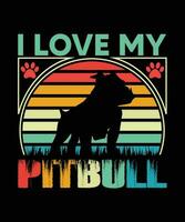 pitbull hond t overhemd ontwerp vector