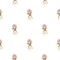 schattige honden jack russell terrier. fanatieke dieren. vector hand getekende naadloze patroon. perfect voor baby, kinderkleding, printontwerp, textiel. witte achtergrond.