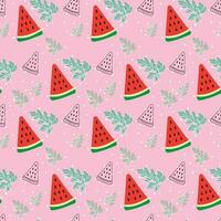 naadloos watermeloen patroon met pastel achtergrond kleur vector