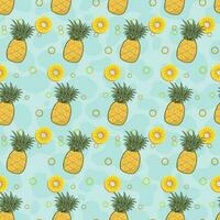 schattig ananas fruit naadloos patroon met pastel achtergrond vector
