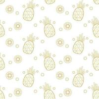 schattig ananas fruit naadloos patroon met pastel achtergrond vector