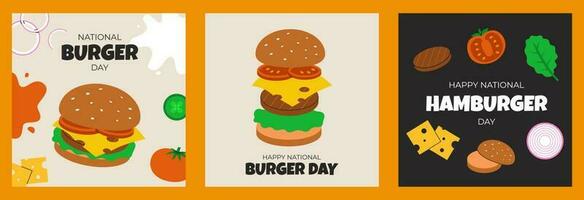 nationaal hamburger dag reeks vector