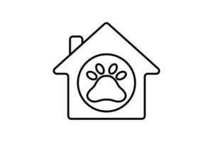 hond kat huisdier huis icoon. lijn icoon stijl. icoon verwant naar huisdier zorg. gemakkelijk vector ontwerp bewerkbare