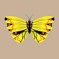 de illustratie van geel vlinder vector