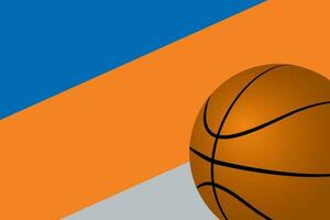 basketbal met kleur thema achtergrond van professioneel basketbal team. vector van blauw oranje en grijs bakcground voor basketbal team in Amerika.