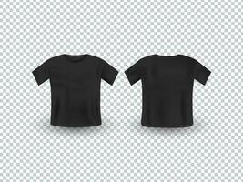 zwart realistisch t-shirt model. vector