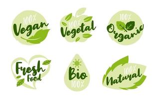 gezonde en natuurlijke levensstijl logo's instellen vector