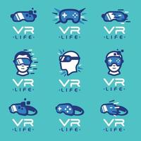 virtuele realiteit logo sjabloon set vector