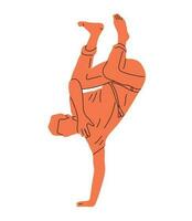 hand- getrokken Mens aan het doen capoeira vector silhouet. gemakkelijk tekening illustratie voor sport teams, uitrusting en evenementen