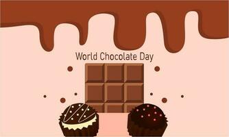 gelukkig wereld chocola dag illustratie met chocola logo vector