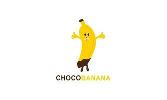 chocola banaan logo illustratie met grappig karakter vector