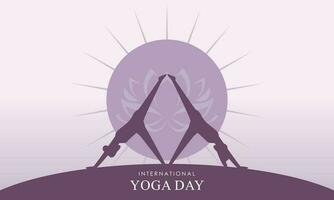 Internationale dag van yoga illustratie. yoga lichaam houding vector