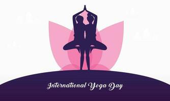 Internationale dag van yoga illustratie. yoga lichaam houding vector