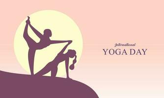 Internationale dag van yoga illustratie. yoga lichaam houding vector