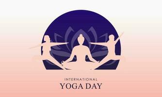 Internationale dag van yoga illustratie. yoga lichaam houding vector