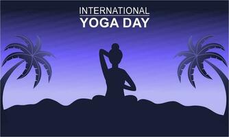 Internationale dag van yoga illustratie. yoga lichaam houding vector