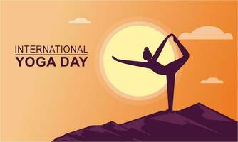 Internationale dag van yoga illustratie. yoga lichaam houding vector