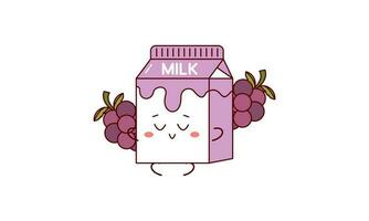 tekenfilm melk. Aziatisch Product. kawaii anime ontwerp. tekenfilm stijl vector