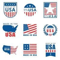 gemaakt in usa badges vector