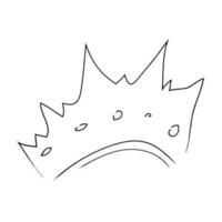 Koninklijk kroon, koningin of prinses diadeem, tiara hoofd, koning in tekening stijl, hand- getrokken lijn geïsoleerd Aan wit achtergrond vector
