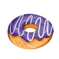 bosbes gearomatiseerd brood donuts voedsel vector illustratie geïsoleerd Aan plein wit achtergrond sjabloon. voedsel tekening met gemakkelijk vlak kunst stijl.