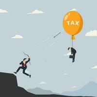zakenman het schieten de geel ballon belasting geïsoleerd vector illustratie
